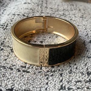 Gold, Black and Cream Metal Cuff